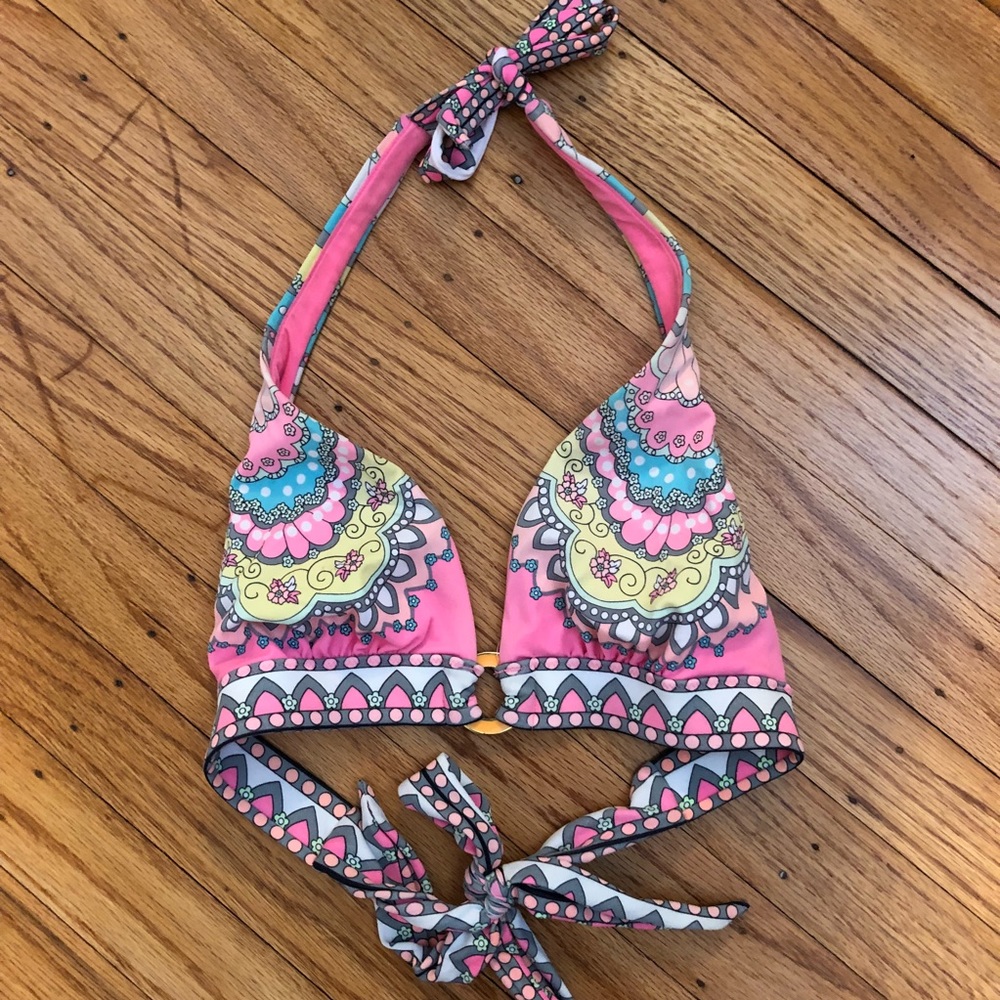 Victoria’s Secret neon pink paisley bikini top